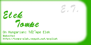 elek tompe business card